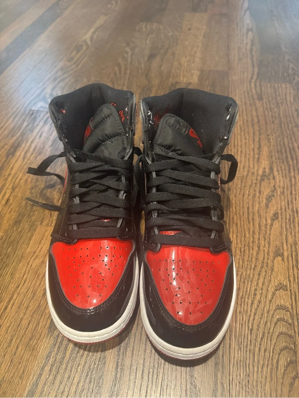Nike Men’s High-Top Sneakers in Red and Black